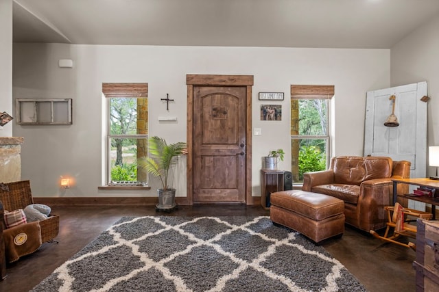 201 N Oak Vista Dr, Burnet, TX 78611 - living area with concrete flooring