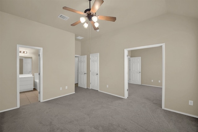 11017 Casitas Dr, Austin, TX 78717 - unfurnished bedroom with carpet, connected bathroom, and a ceiling fan