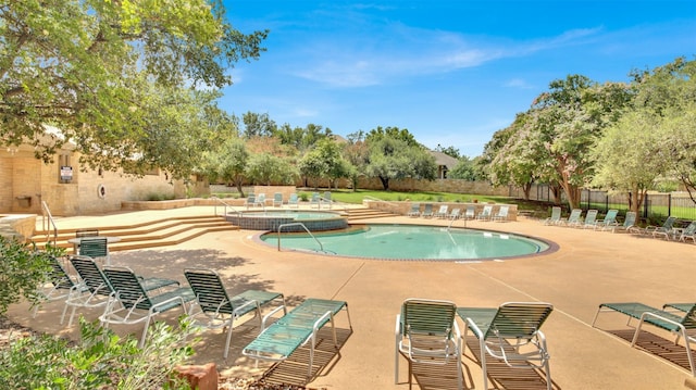 11017 Casitas Dr, Austin, TX 78717 - view of pool with a patio and a pool with connected hot tub