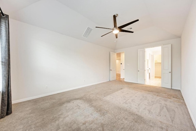2953 Diego Dr, Round Rock, TX 78665 - unfurnished bedroom featuring carpet floors, vaulted ceiling, and ceiling fan