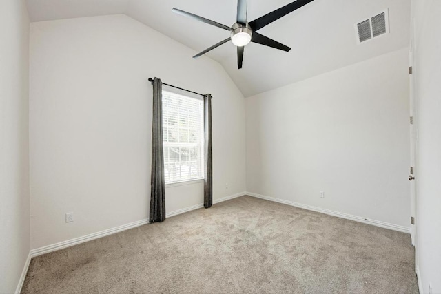 2953 Diego Dr, Round Rock, TX 78665 - carpeted empty room with ceiling fan and vaulted ceiling