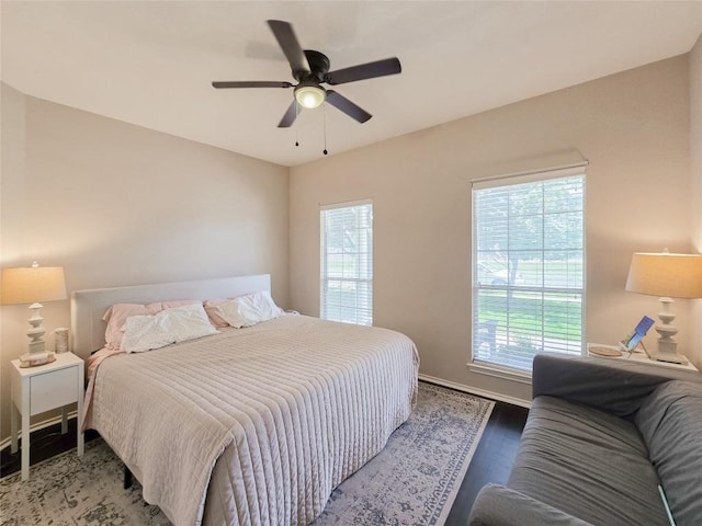 11704 Fletcher Hall Ln, Austin, TX 78717 - bedroom with wood finished floors and ceiling fan