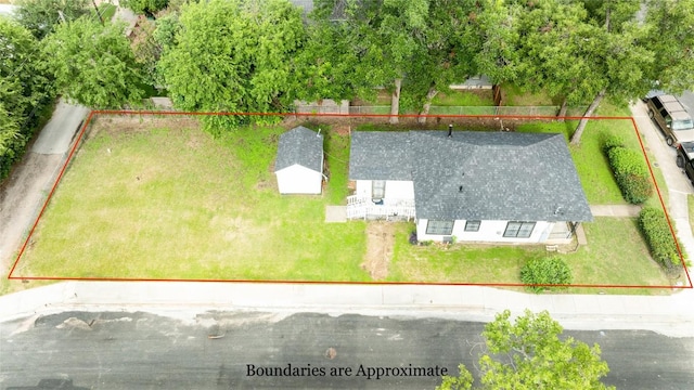 1909 E 14th St, Austin, TX 78702 - view from above of property featuring property parcel outlined