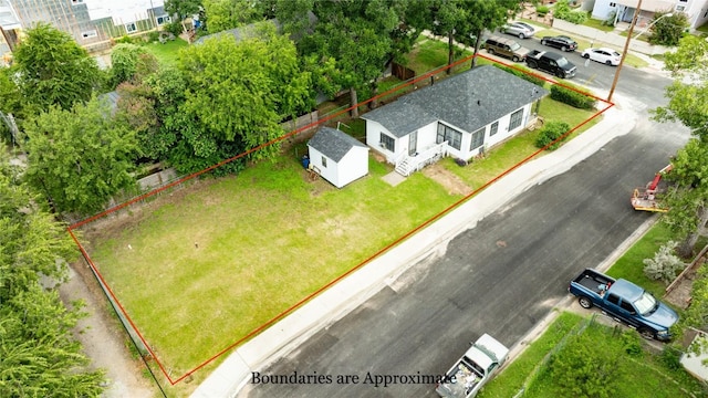 1909 E 14th St, Austin, TX 78702 - aerial overview of property's location featuring property boundaries highlighted
