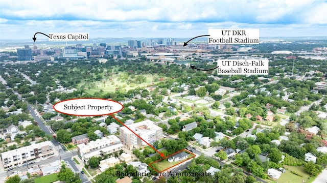 1909 E 14th St, Austin, TX 78702 - view of urban area featuring property parcel outlined
