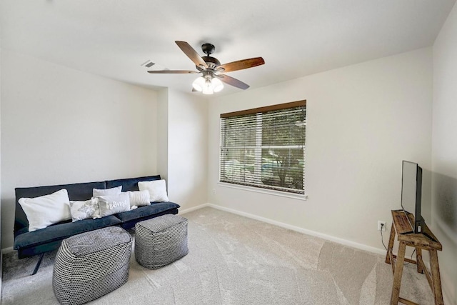 12600 Grimes Ranch Ct, Austin, TX 78732 - living area with carpet and a ceiling fan