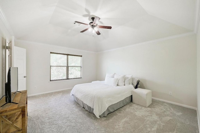 12600 Grimes Ranch Ct, Austin, TX 78732 - carpeted bedroom featuring crown molding and ceiling fan