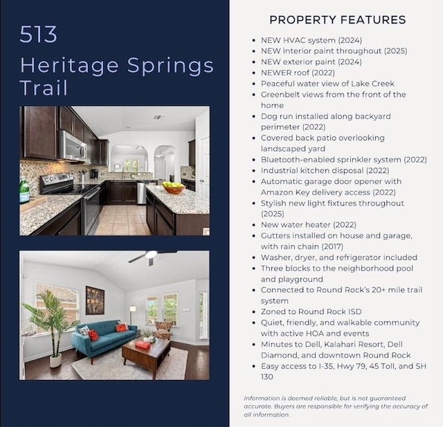 513 Heritage Springs Trl, Round Rock, TX 78664 - photo 2