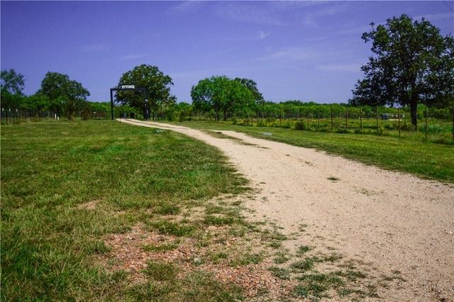 view of road with a rural view