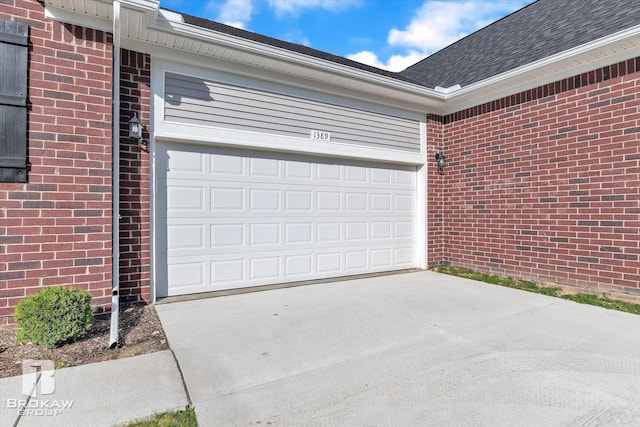 view of garage