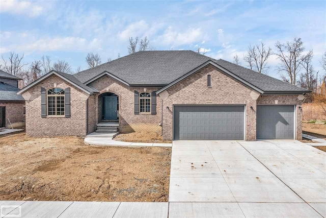 view of front of house with a garage