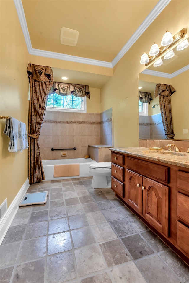 bathroom featuring vanity, toilet, and tile floors