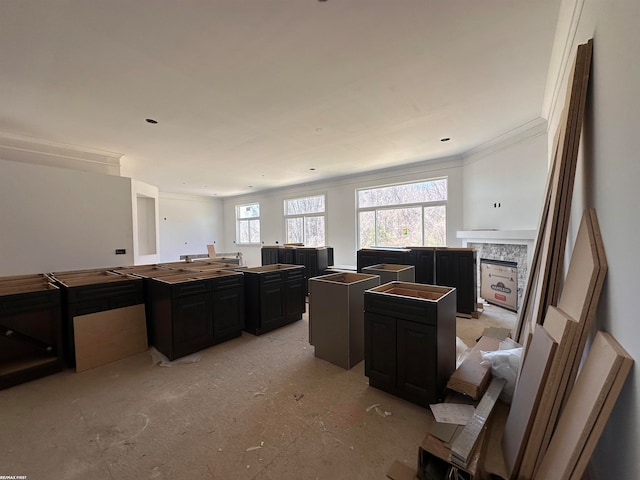 kitchen featuring ornamental molding