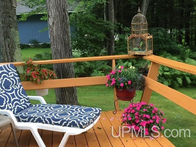 wooden balcony with a deck