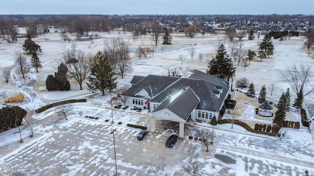 view of snowy aerial view