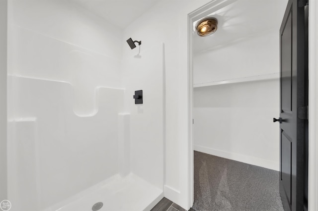 bathroom with a shower