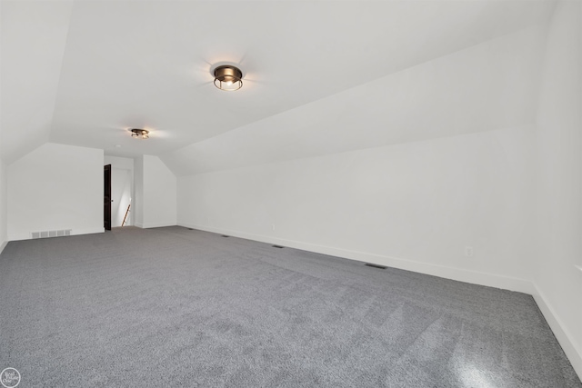 additional living space with carpet and lofted ceiling