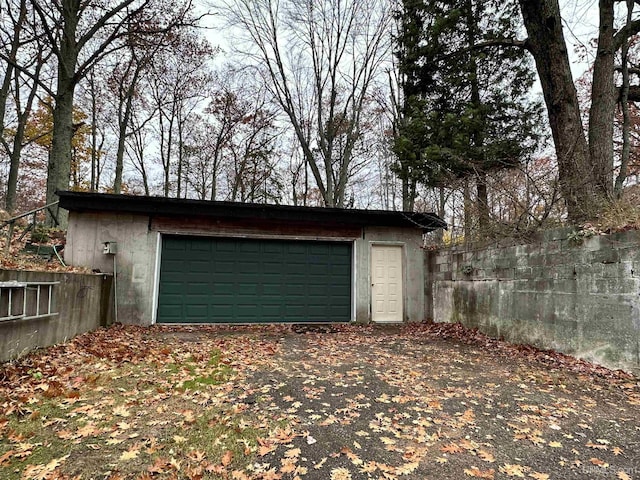 view of garage