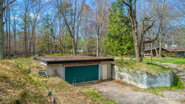 view of garage