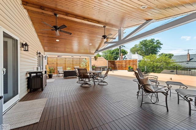 view of patio / terrace with ceiling fan