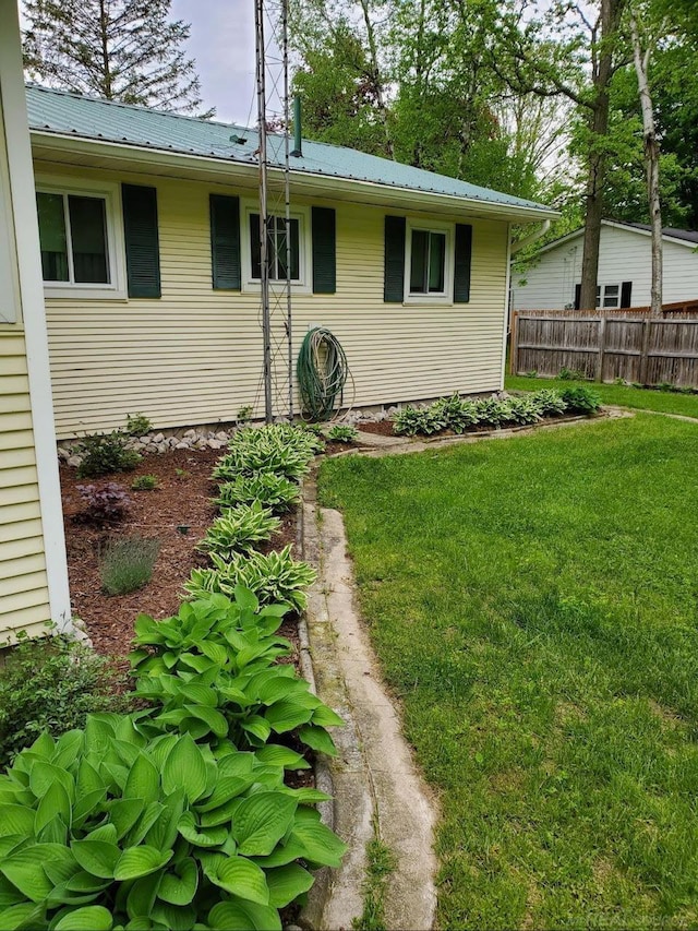 view of yard with fence