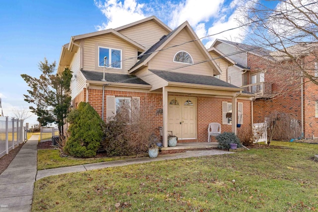 view of front of house with a front yard