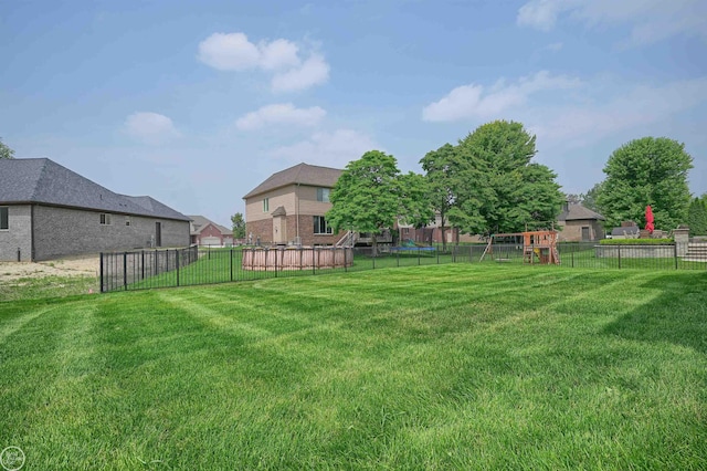 view of yard with a playground