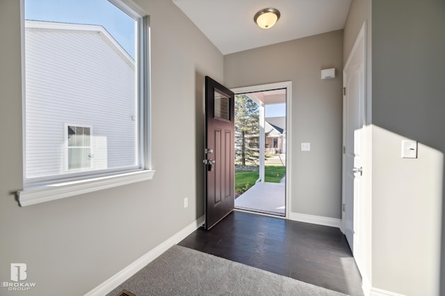 interior space featuring dark hardwood / wood-style flooring