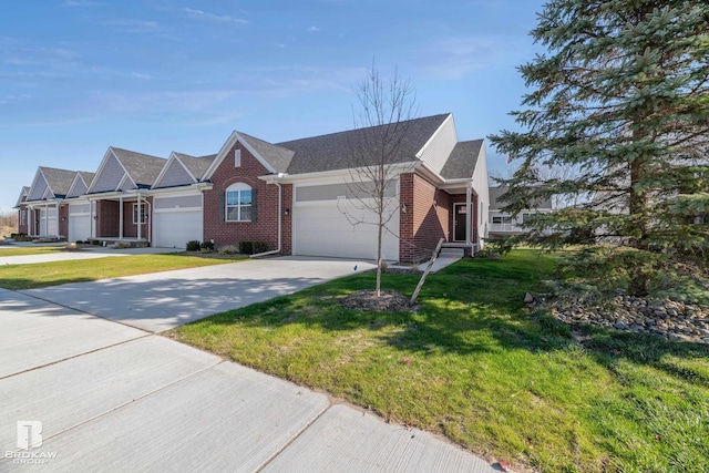 single story home with a front yard