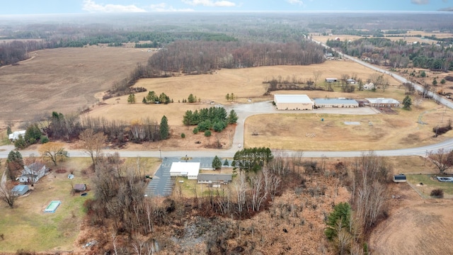 drone / aerial view featuring a rural view