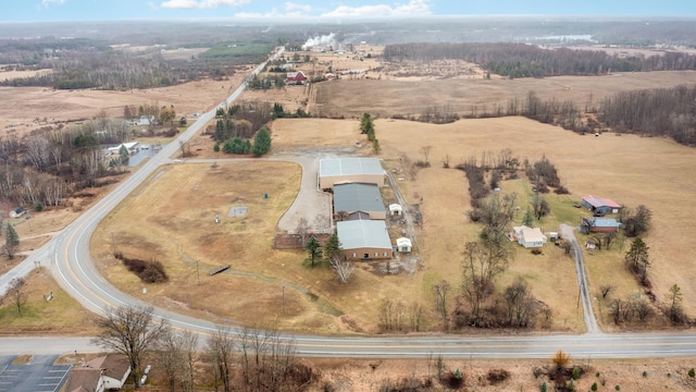 aerial view featuring a rural view