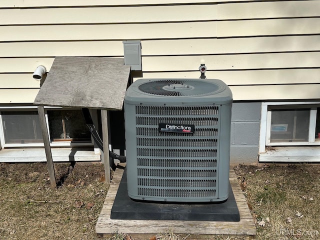 exterior details with central air condition unit