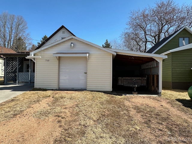 view of garage