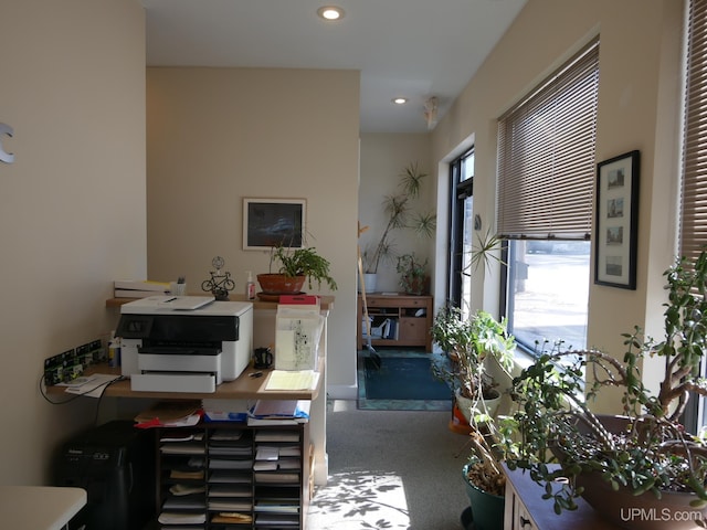 view of carpeted office