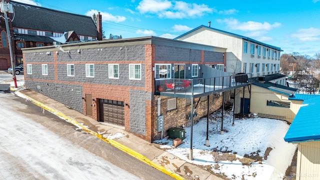 exterior space featuring a garage