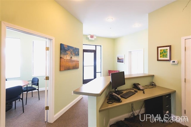 home office featuring carpet floors