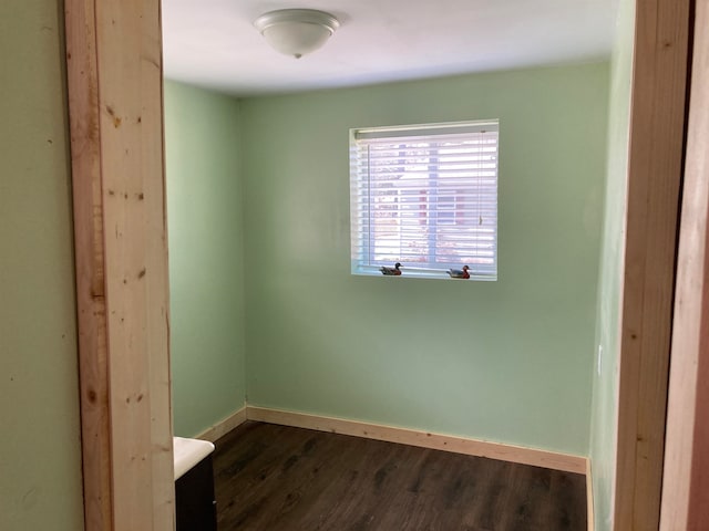 interior space with dark hardwood / wood-style floors