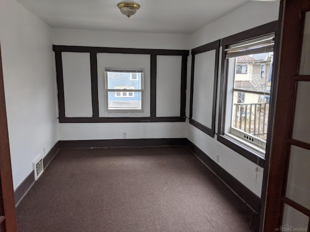 carpeted empty room featuring a wealth of natural light