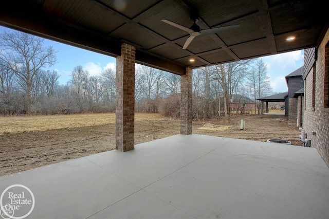 view of patio / terrace with ceiling fan