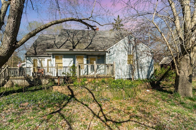 view of front of home featuring a deck