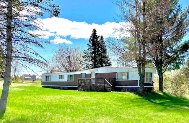 back of house featuring a lawn