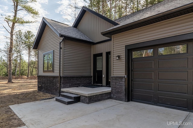 entrance to property with a garage