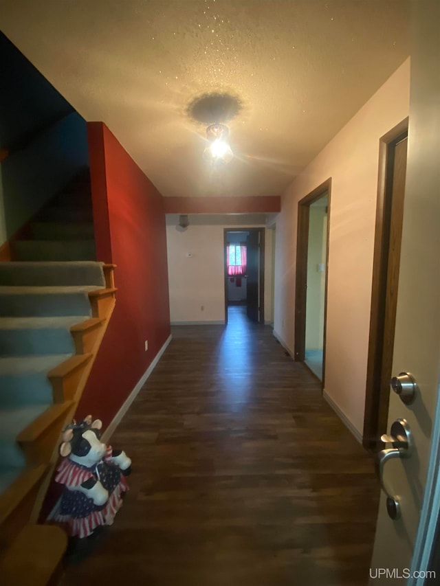 hallway featuring dark hardwood / wood-style flooring