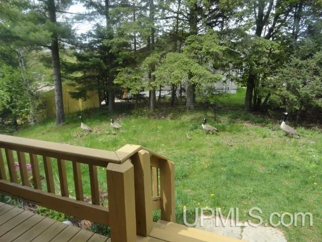 view of yard featuring a deck