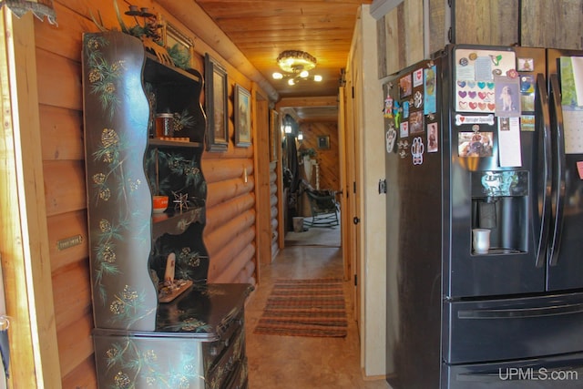 hallway featuring wood ceiling