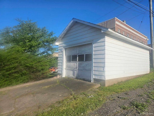 view of garage