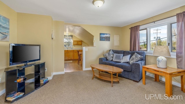 view of carpeted living room