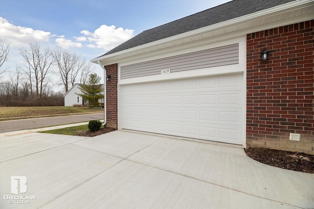 view of garage