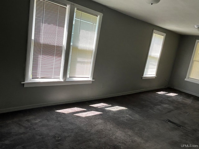 spare room featuring carpet flooring and plenty of natural light