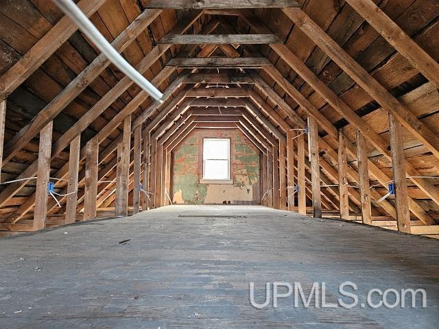 view of unfinished attic